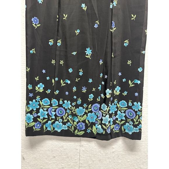 Rampage Black and Blue Floral Midi Dress - Picture 3 of 11